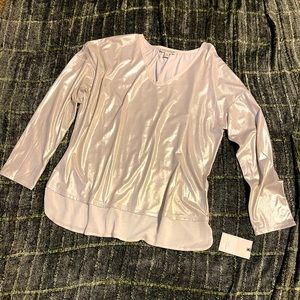 Dana Bachman womens metallic pullover long sleeve blouse. Sz XL